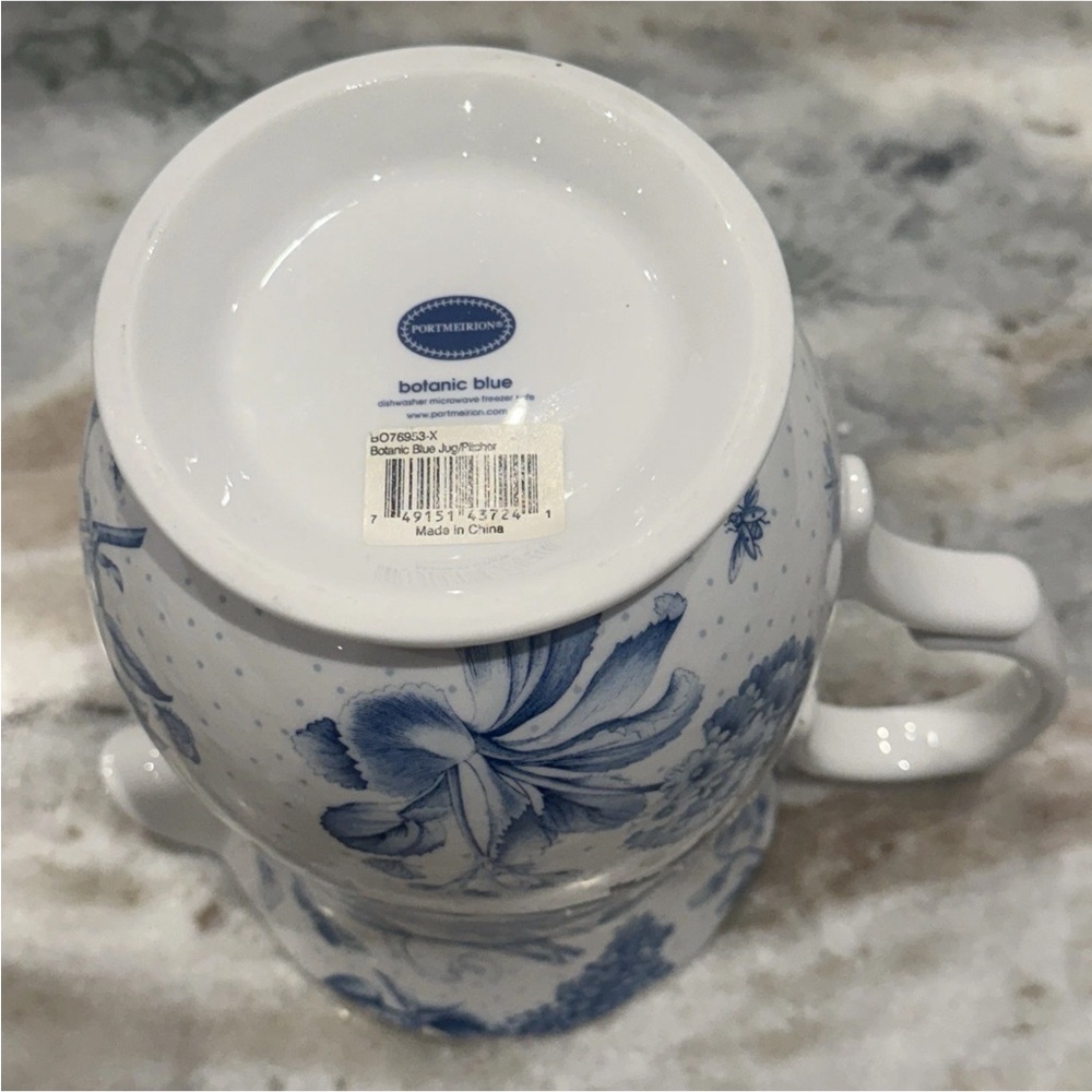 Portmeirion Botanic Blue 48 oz Pitcher Jug 7.5” Water Jug Vase New - Picture 4 of 6